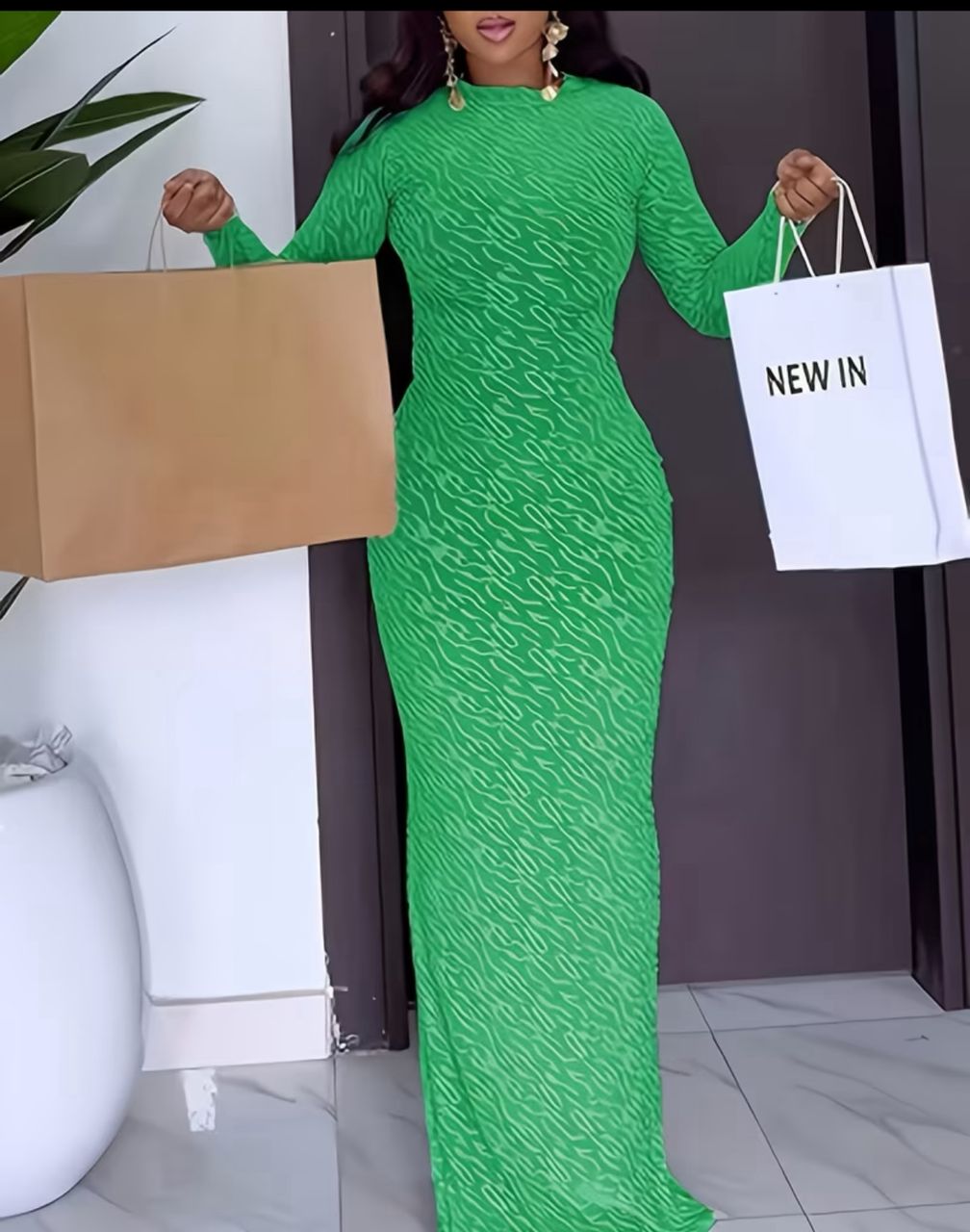 Sexy bodycon evening gown long sleeve