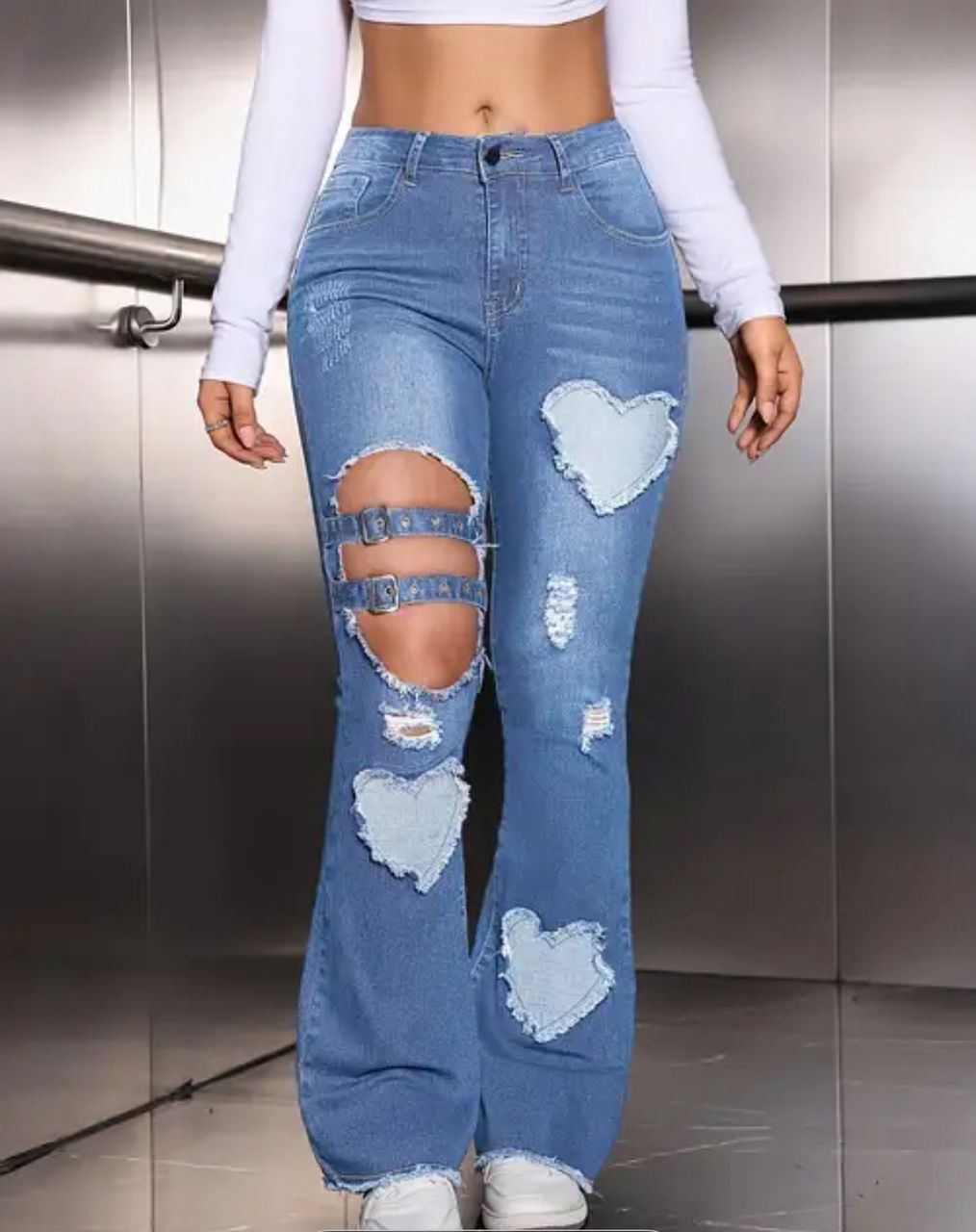 Straight flared leg jeans