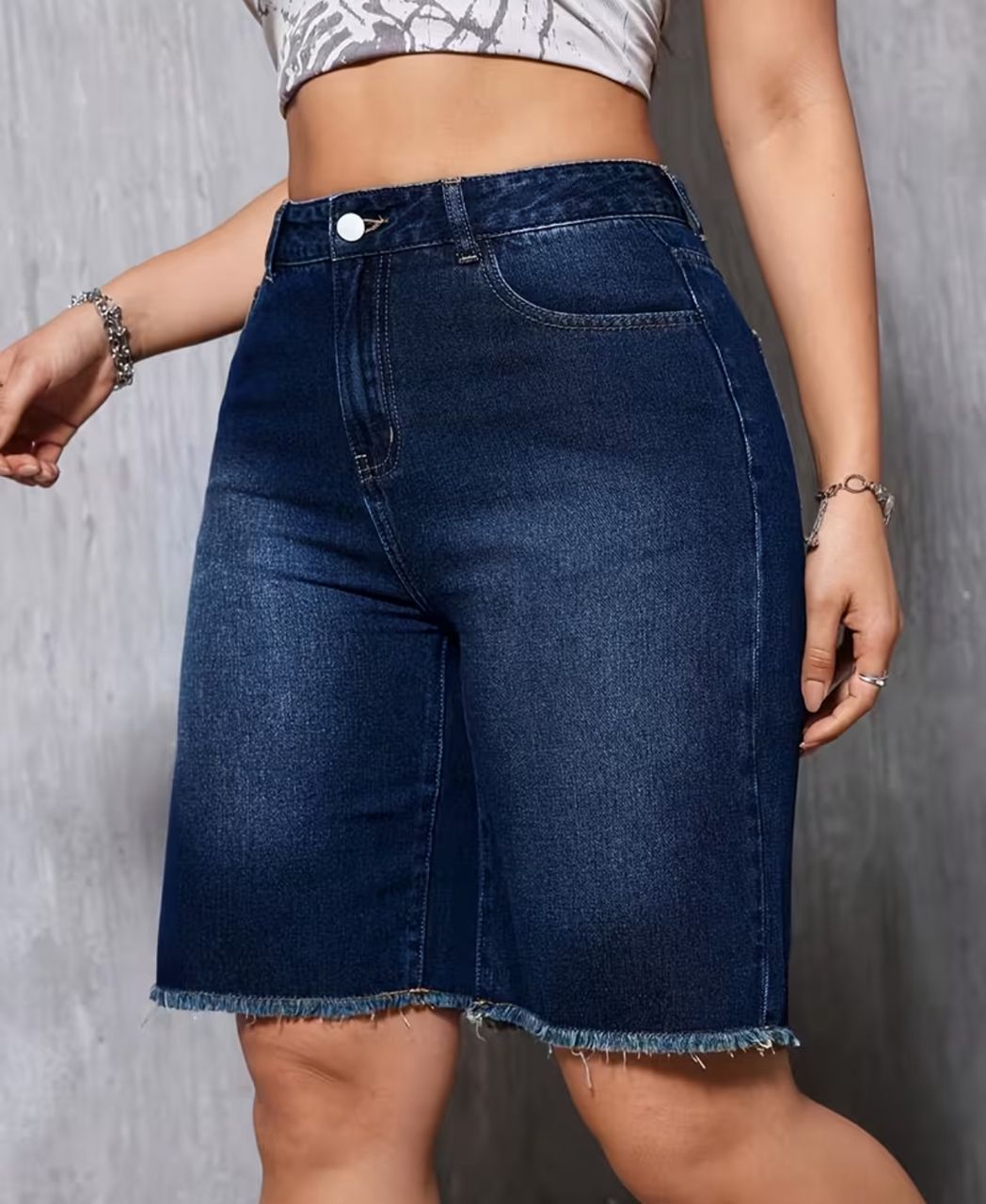 Denim mid pants