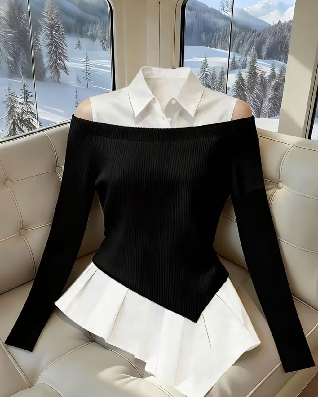 Women's Faux Two-Piece T-Shirt Style