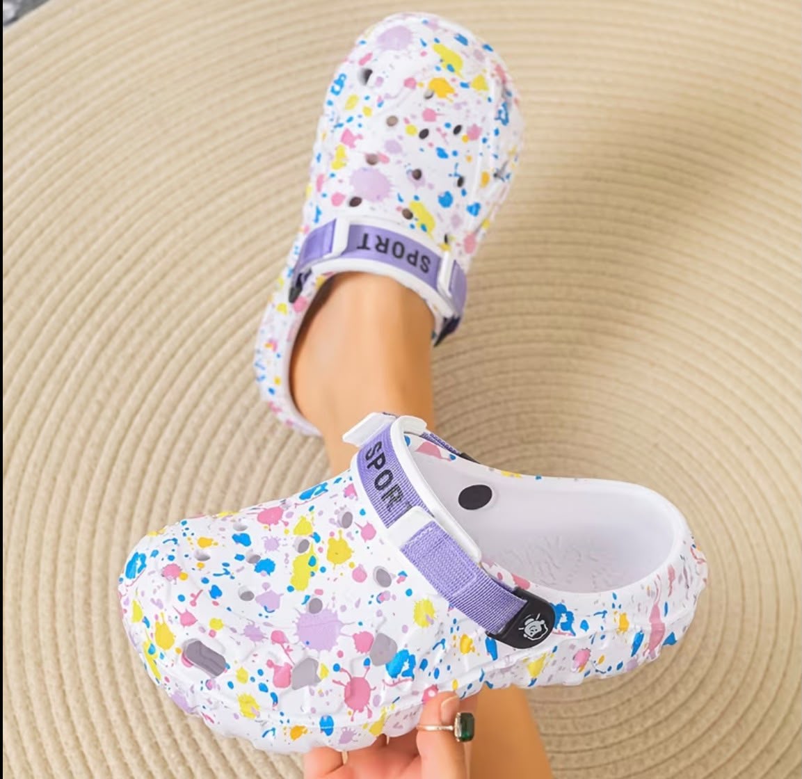 Splashed Ink Print Crocs