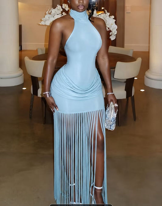 Fashionable stretchy thin shimmer dress
