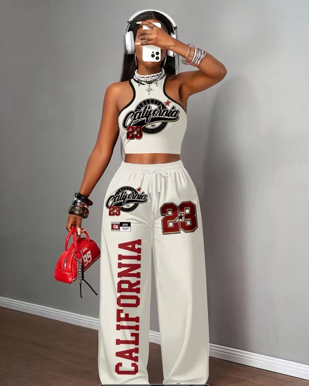 2pcs Women's casual vest and pants set