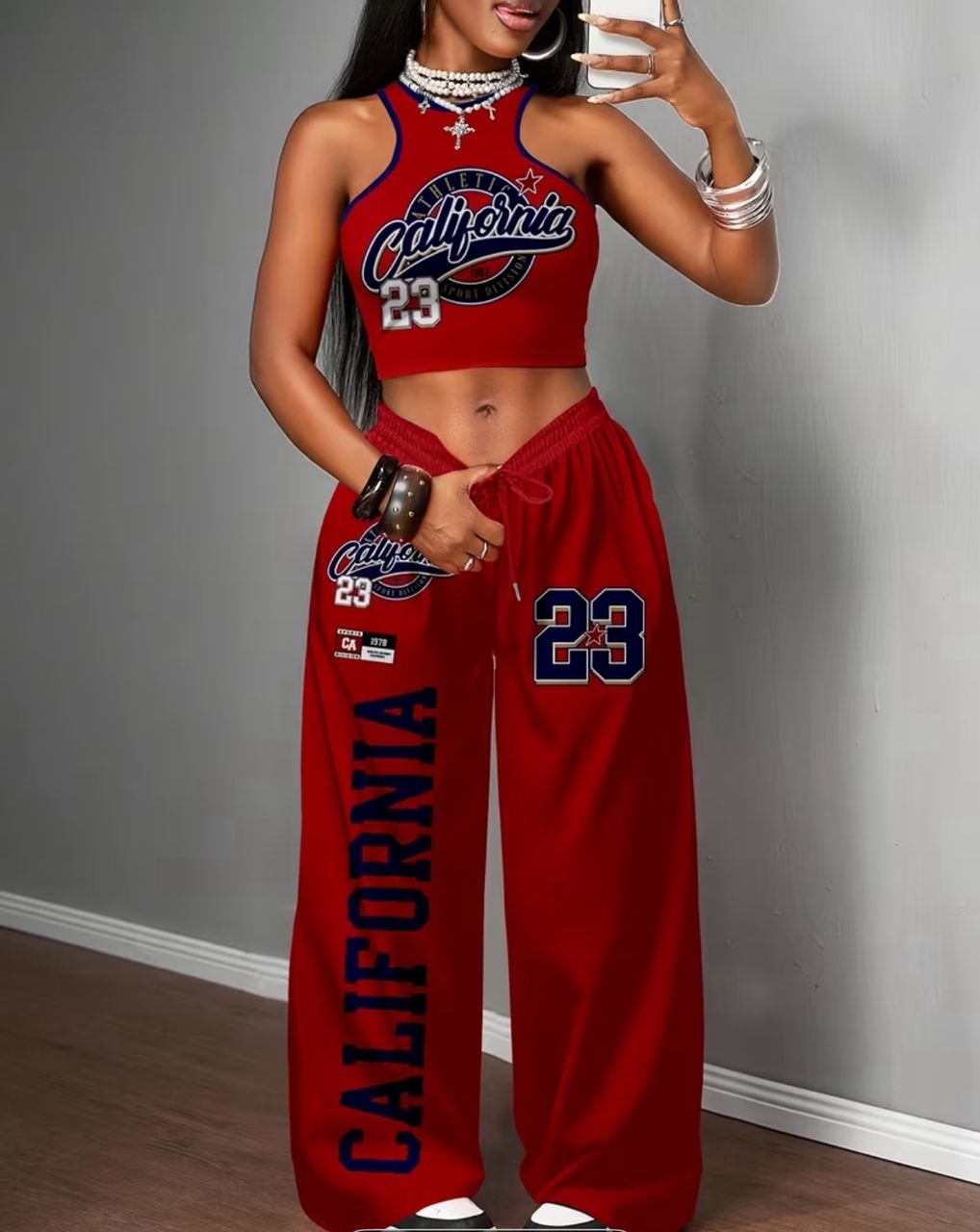 2pcs Women's casual vest and pants set