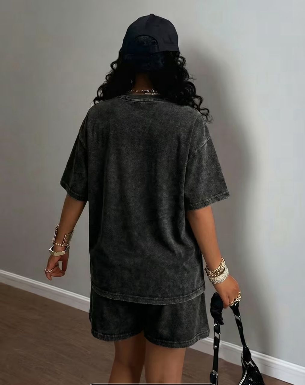 Street style crew neck short sleeve and short