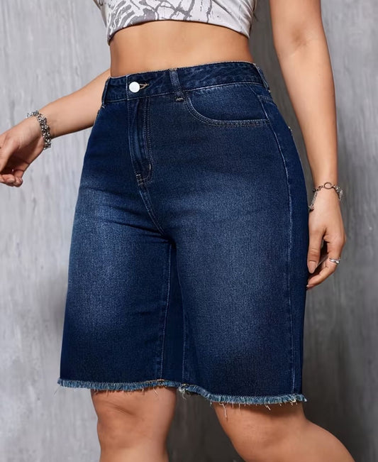 Denim mid pants