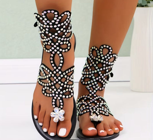 Round toe thong sandals for women