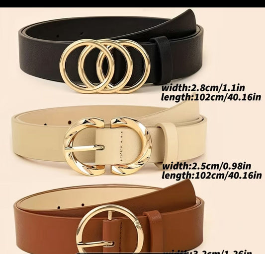 A Set of 3 Women's Stylist Versatile Belts