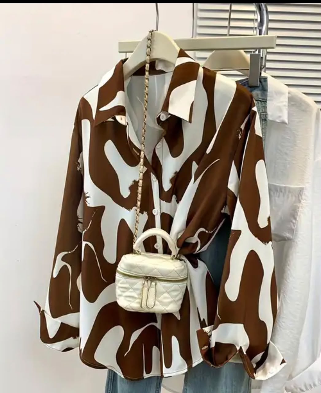 Women's Elegant Cow Print Button Shirt