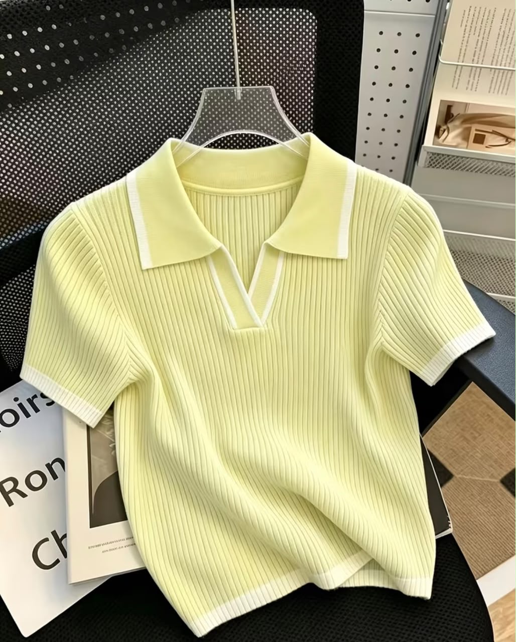 New Fashion Versatile Polo Collar Top
