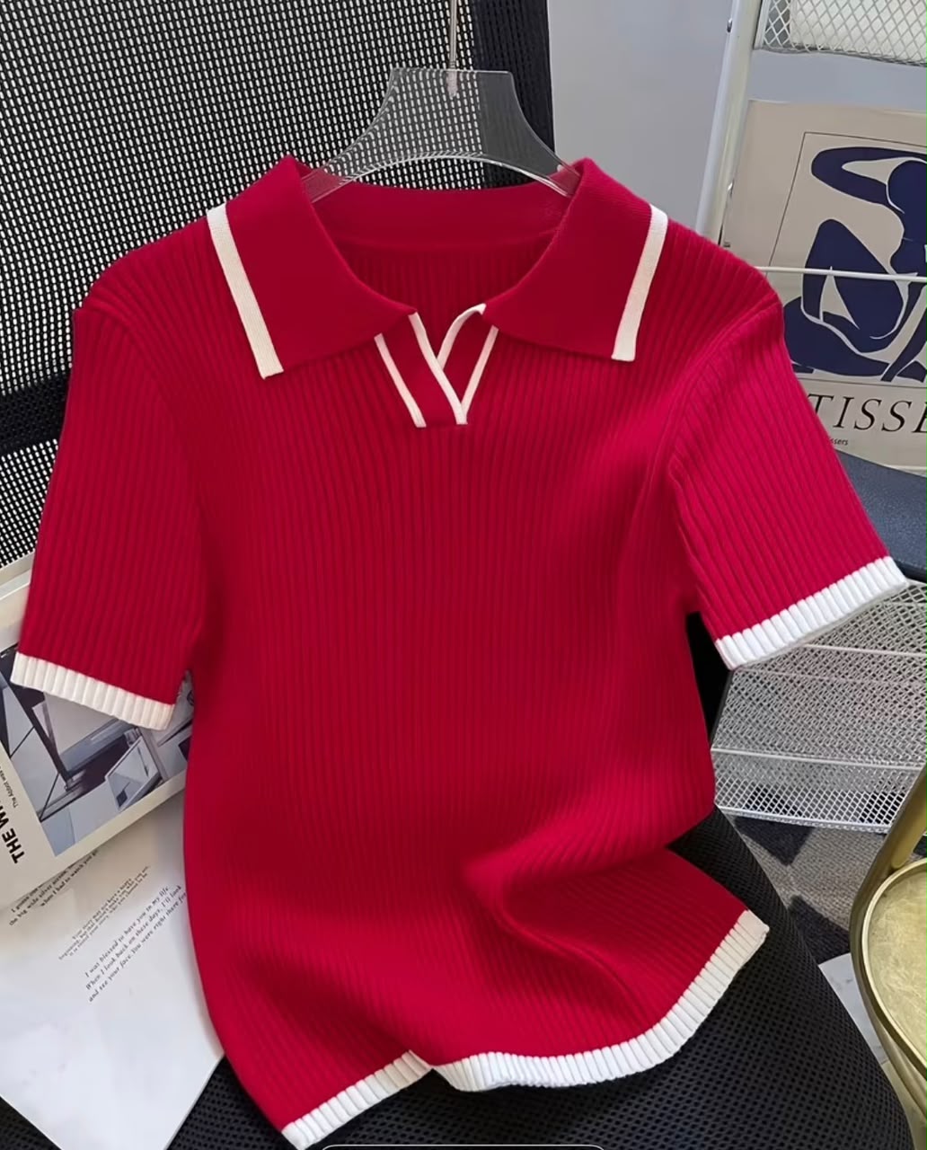 New Fashion Versatile Polo Collar Top