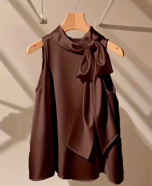 Women's Elegant Bowknot Sleeveless Blouse