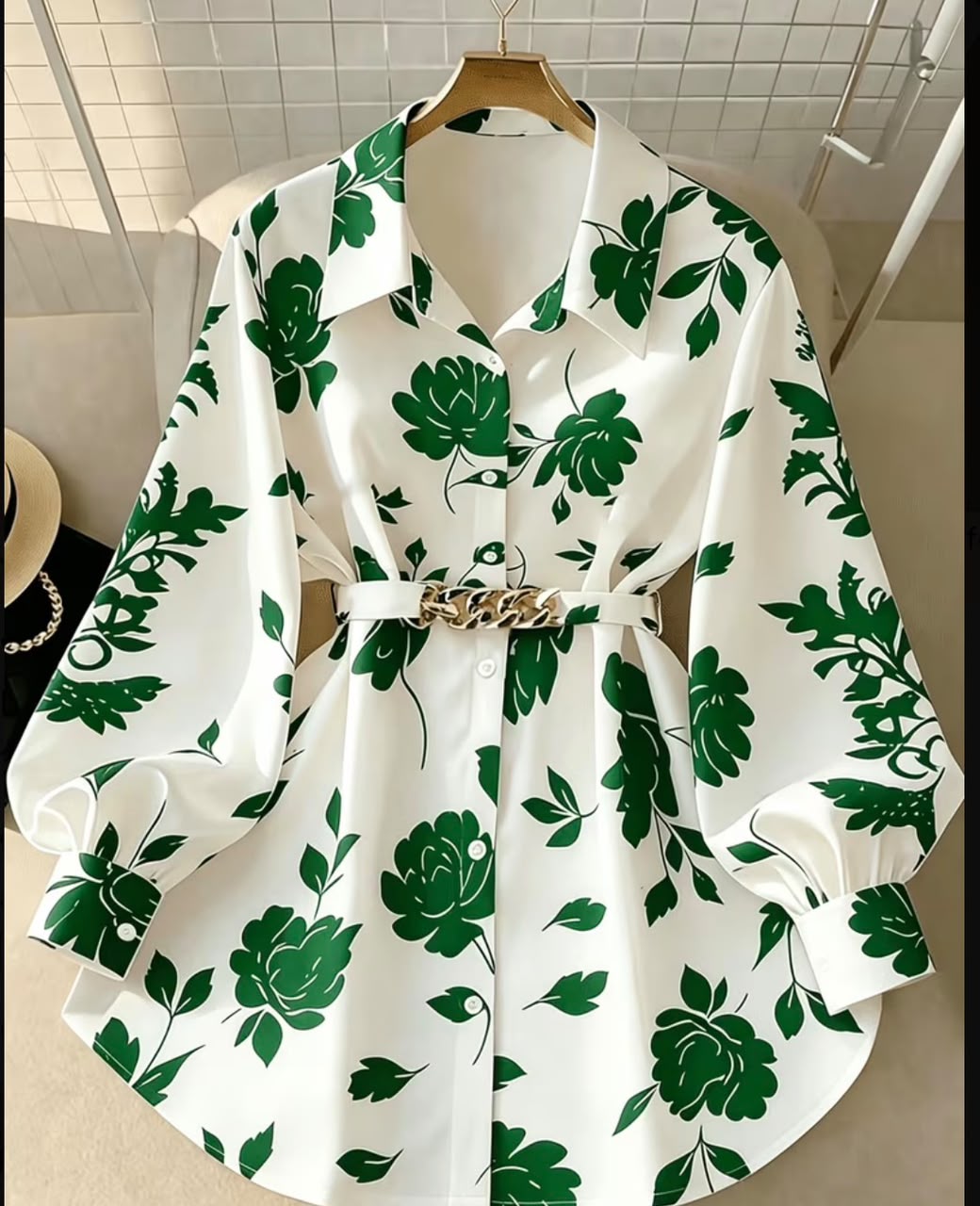 Women's Fashion Casual Floral Collar Shirt