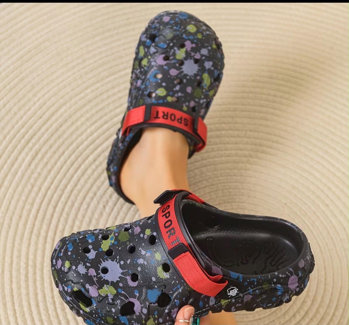 Splashed Ink Print Crocs