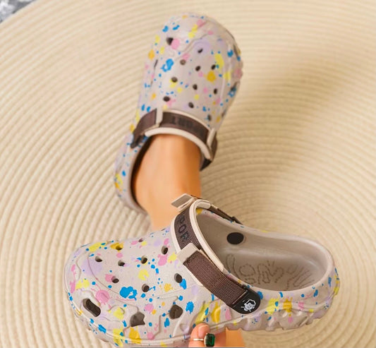 Splashed Ink Print Crocs