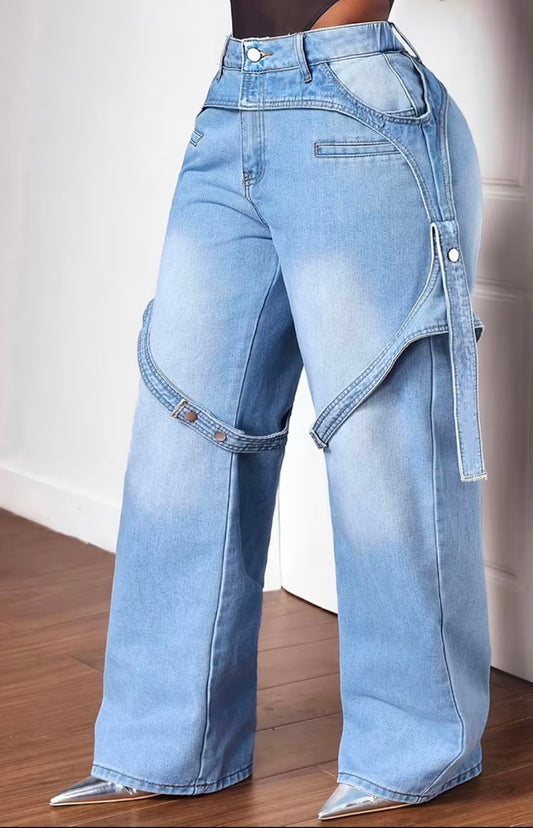 High Waist Gradient Fade Washed Design