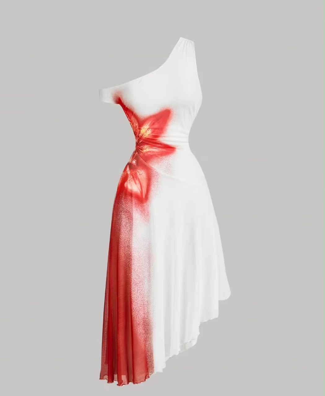 Elegant Off- Shoulder Floral Print Dress For Women